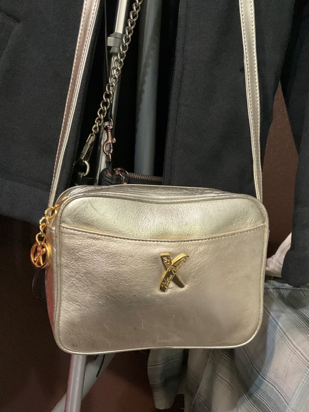 Paloma Picasso Metallic Gold Crossbody Bag